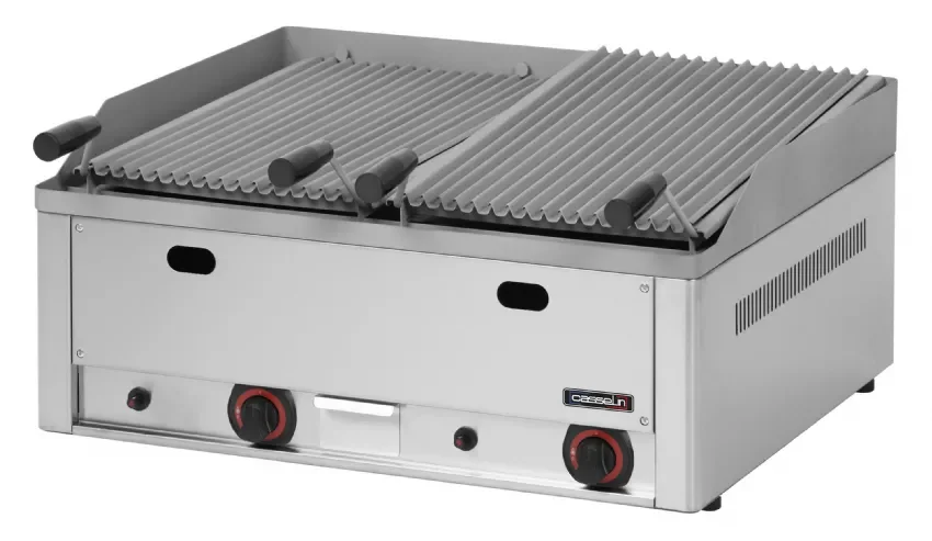 Grill à pierre de lave double gaz butane - puissance 15000 w Remise