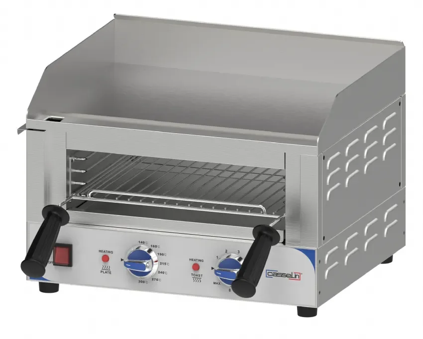 Nouvel Arrivage Plaque à snacker inox avec toasteur intégré monophasé puissance 2800 w