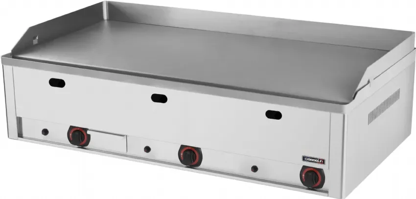 Affaire À Saisir Plaque à snacker gaz fonte d'acier lisse à poser avec surface 970x480 mm inox