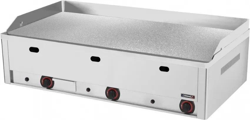Meilleur Prix Plaque à snacker gaz chrome texturée inox aisi 304 - avec surface 970x480 mm puissance 12 kw