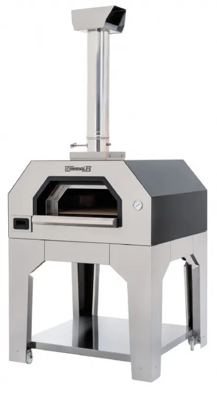 Four à pizza à bois inox avec 4 pizzas 35 cm - 1100x1080x2595 cm Achetez Aujourd’hui