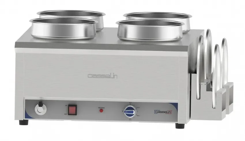 Bain-marie à eau à sauce - 4 bacs - avec 4 x 7,5l température 50 à 90 °c puissance 3200 w Offre Limitée