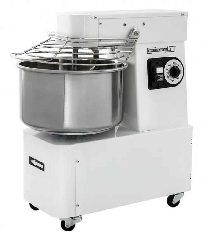 Pétrin à spirale tête et cuve fixes monophasé avec capacité pâte 25 kg et cuve 32 l Meilleure Vente