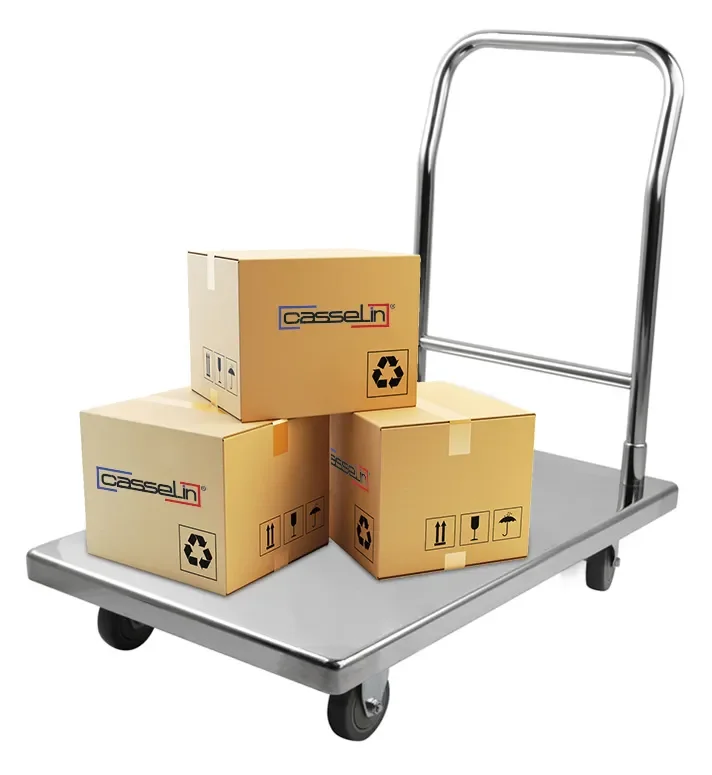 Offre Du Jour Chariot plateforme inox avec capacité charge 180 kg