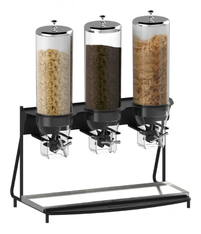 Commander Vite Distributeur de céréales large 3 tubes noir avec capacité 3 x 5 l