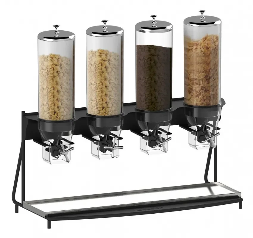Distributeur de céréales large 4 tubes noir avec capacité 4 x 5 l Acheter En Ligne