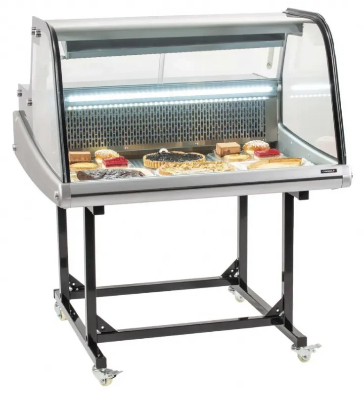 Vitrine réfrigérée de marché vitre bombée sur chariot capacité 175 l et température 2/12°c Meilleur Prix