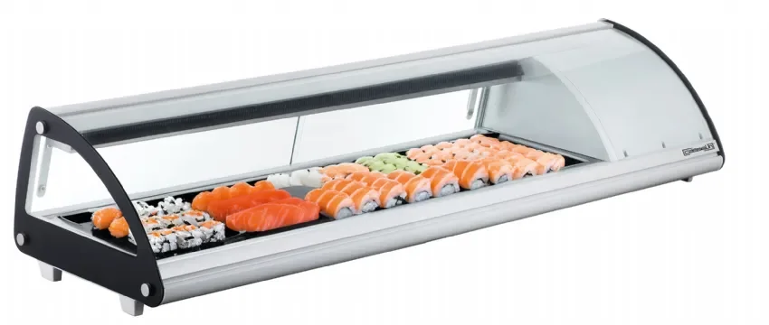 Expédition Rapide Vitrine réfrigérée à sushis - avec 6 bacs gn 1/3-40 et température 0 à 12 °c
