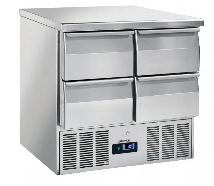 Saladette réfrigérée 4 tiroirs gn 1/1 classe climatique 4 température +0/+8°c Authentique