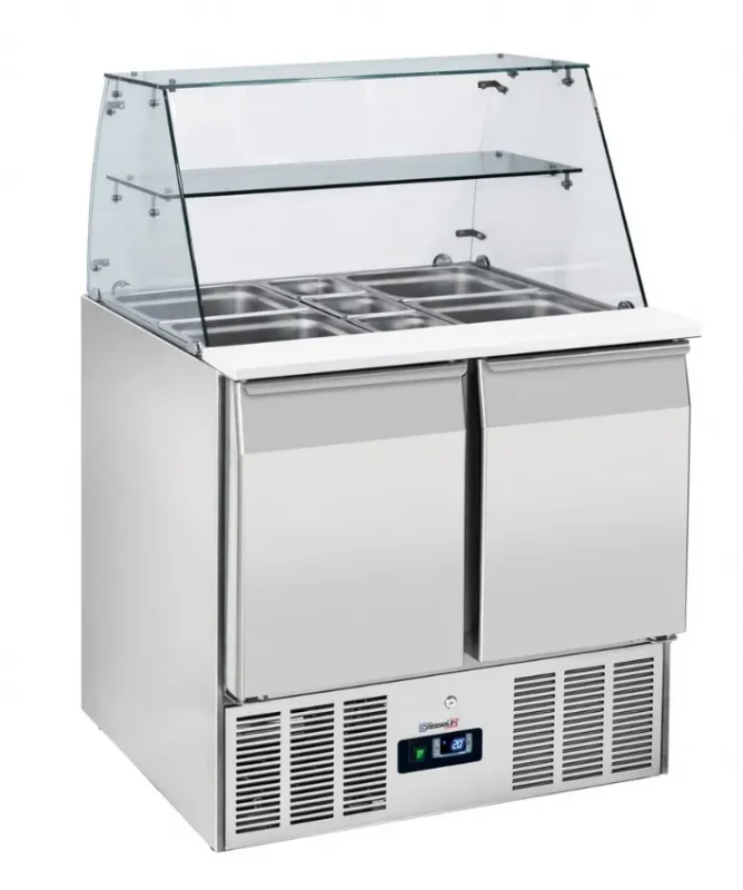 Saladette vitrine réfrigérée 2 portes gn 1/1 température 0/+8°c Acheter Direct