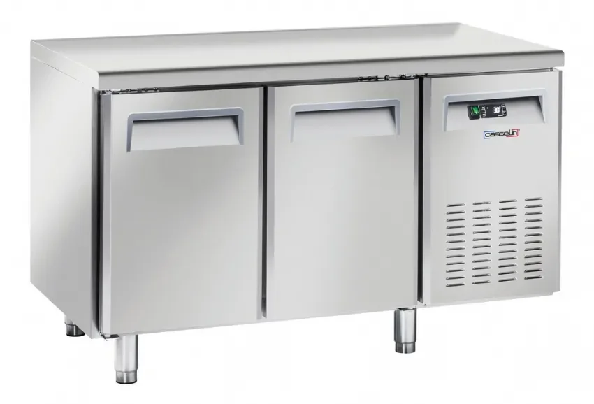 Table réfrigérée inox 2 portes pleines classe 4 température -2/+8°c Paiement Sécurisé