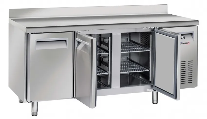 Paiement Sécurisé Table réfrigérée avec dosseret 3 portes température -2/+8°c classe 4 inox