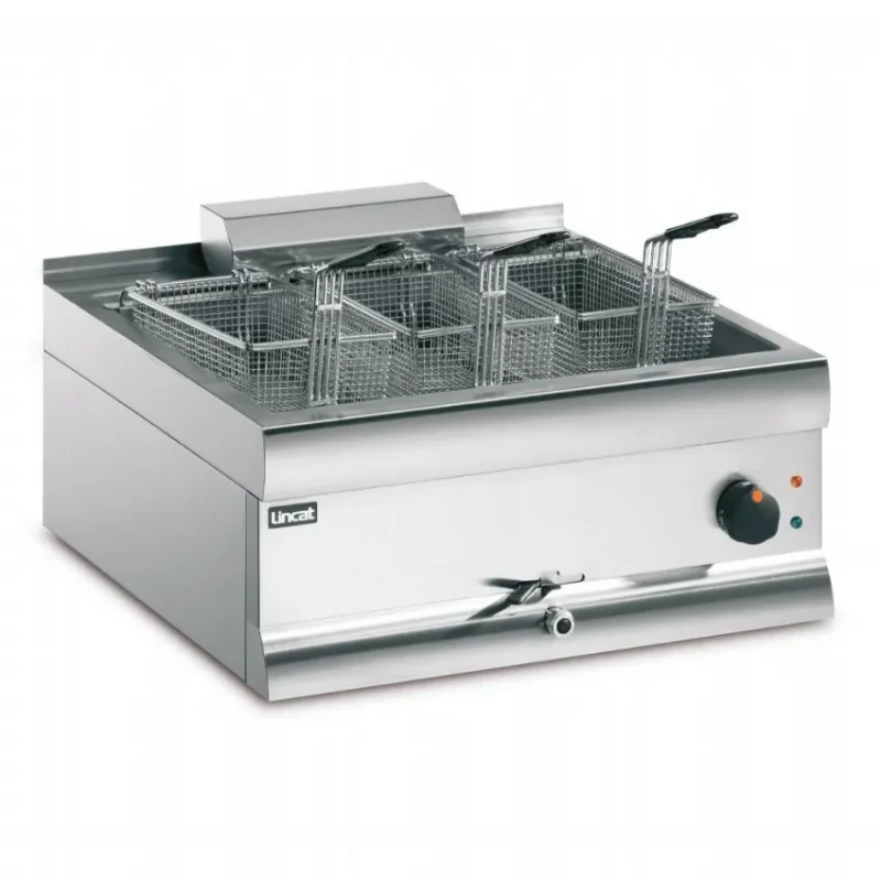 Friteuse professionnelle de comptoir 3 paniers électrique 20l avec vidange -600x632x330 mm Retour Gratuit