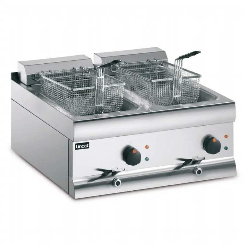Commander Vite Friteuse professionnelle pour comptoir 2 bacs électrique 2x9l avec vidange - 600x632x330 mm