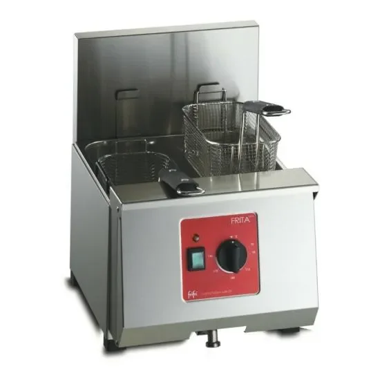 Jusqu’à Épuisement Des Stocks Friteuse professionnelle pour comptoir 2 paniers électrique 9,5l avec vidange - 360x475x455 mm