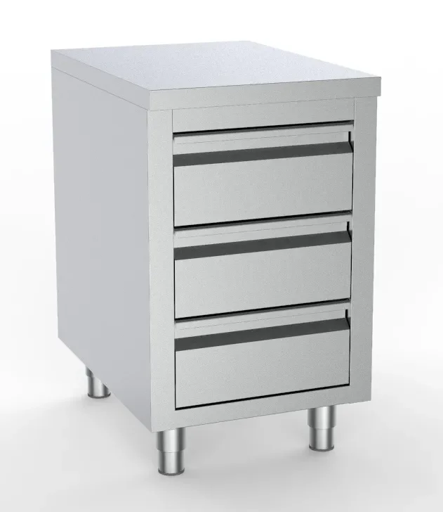 Table sur armoire inox avec 3 tiroirs - 600x700x880/900 mm Meilleure Vente