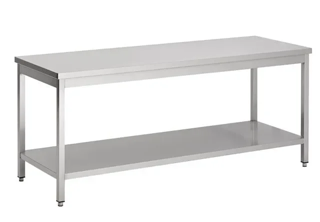 Table soubassement inox avec étagère démontable - 2000x700x600 mm Prix Promo