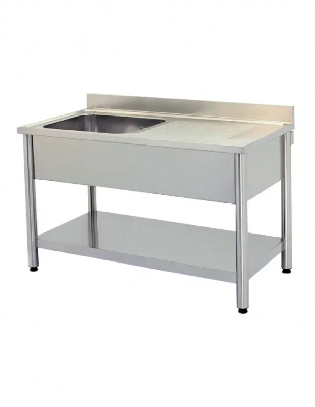 Haute Qualité Plonge 1 bac à gauche avec étagère basse 1600x700x850 mm à monter
