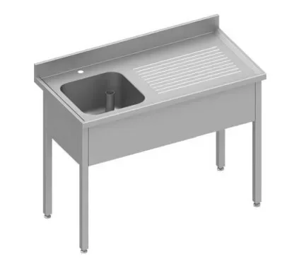 Plonge adossée avec 1 bac à gauche sans étagère 1800x700x900 mm Acheter En Ligne