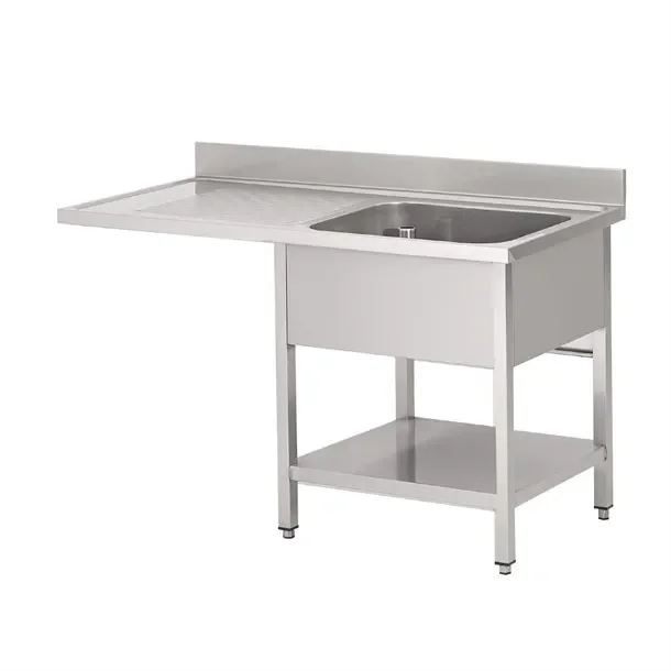 Table de chargement inclinée 1 bac à droite avec étagère pour lave-vaisselle 900x750x880 mm Seulement Aujourd’hui