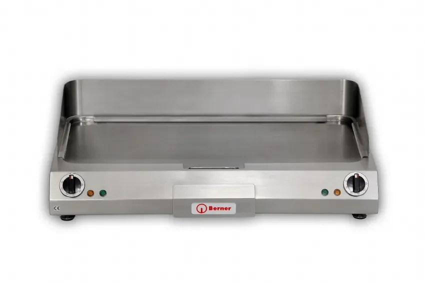 Usine Directe Plancha professionnelle triphasée lisse 2 zones avec vidange - 1000x660mm