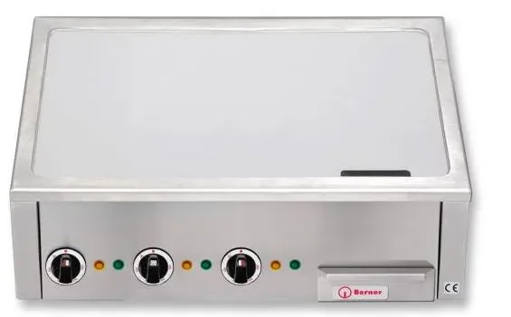 Petit Prix Plaque de cuisson triphasée asian grill teppanyaki 3 zones avec vidange - 1400x600x200 mm