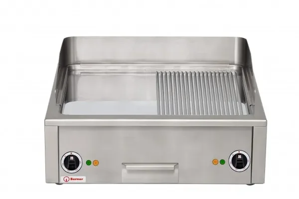 Plaque de cuisson beef & burger 1/2 rainurée electrique avec une finition propre Meilleure Vente