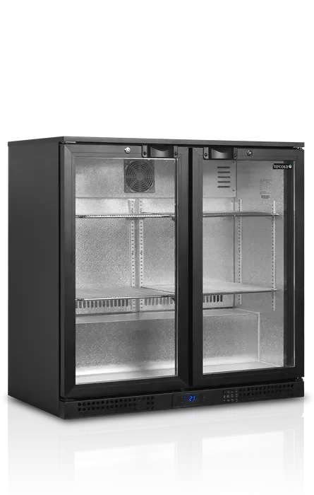 Arrière de bar réfrigéré professionnel 2 portes vitrées 196 l +2/+10 °c - 900x520x900 mm Usine Directe