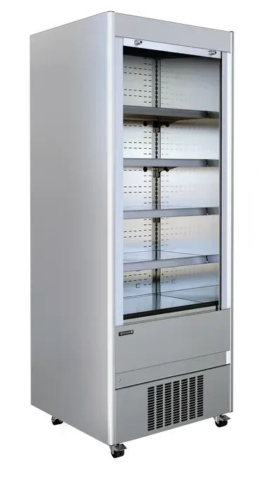 Dernier Modèle Vitrine réfrigérée 3m1 positive inox libre service 440 l -1/+5 °c - 868x740x1994 mm