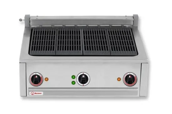 Grill à viande avec pierres de lave électrique avec deux zones - 600x450 mm Meilleure Vente