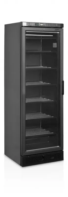 Soldes Congélateur vitré vertical noir supermarché 300 l - 595x640x1840 mm