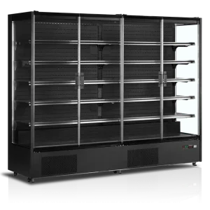 Vitrine réfrigérée pour supermarché 3m1 2585 l noire - 2560x740x2050 mm Dernier Modèle