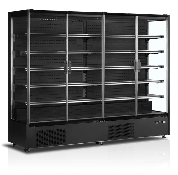 Vitrine réfrigérée pour supermarché 3m1 2585 l noire - 2560x740x2050 mm Dernier Modèle