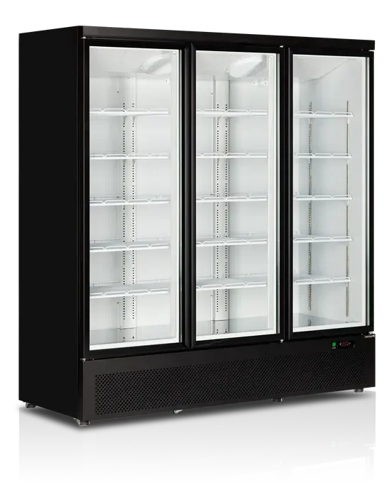 Vitrine murale positive noire 3 portes 1664 l -1/+10°c - 1880x710x2003 mm Dernière Chance