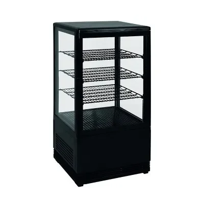 Vitrine 4 faces vitrées réfrigérée noire 0°c/+12°c - 68 litres Offre Exclusive