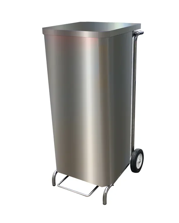 Porte sacs mobile carene inox a ouverture frontale pour sac de 100 à 130l 2 roues 150mm diametre Marque