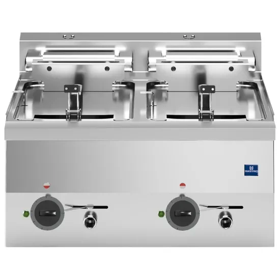 Solde Friteuse électrique de table triphasée avec 2 cuves 10+10 l - puissance 18 kw