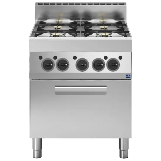 Cuisinière à gaz 4 brûleurs avec 1 four à gaz puissance 22,2 kw - 700 x 650 x 850 mm Offre Spéciale