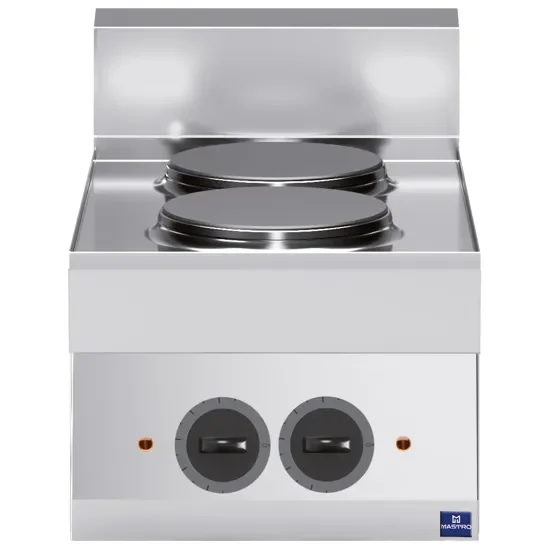 Plaque de cuisson électrique triphasée 2 plaques puissance 5,2 kw - 400 x 650 x 300 mm Dernier Modèle