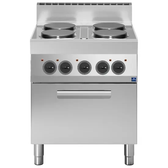 Cuisinière électrique 4 plaques avec four électrique convection 700 x 650 x 850 mm Soldes