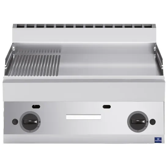 Paiement Sécurisé Plaque à snacker gaz à poser plaque rainurée 1/3 et lisse 2/3 avec 11,4 kw