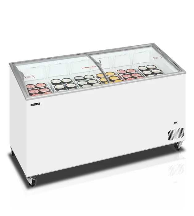 Congélateur bahus blanc vitré incurvé coulissante 398 l -14/-24 °c - 1550x615x949 mm Dernière Chance