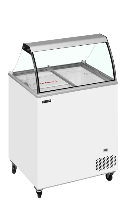 Remise Vitrine pour glacier couvercles vitrés plats coulissants 165 l-14/-24 °c - 720x630x1250 mm