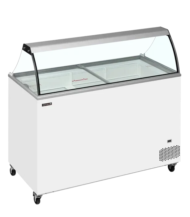 Vitrine pour glacier couvercles vitrés plats coulissants 401 l-14/-24 °c - 1300x630x1250 mm Commander Vite