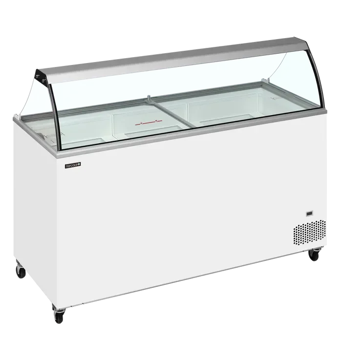Vitrine pour glacier couvercles vitrés plats coulissants 430 l-14/-24 °c - 1550x630x1250 mm Prix Choc