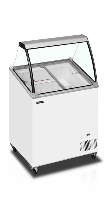 Marque Vitrine pour glacier couvercles d'angle vitrés coulissants 157 l-14/-24 °c - 720x615x1295 mm
