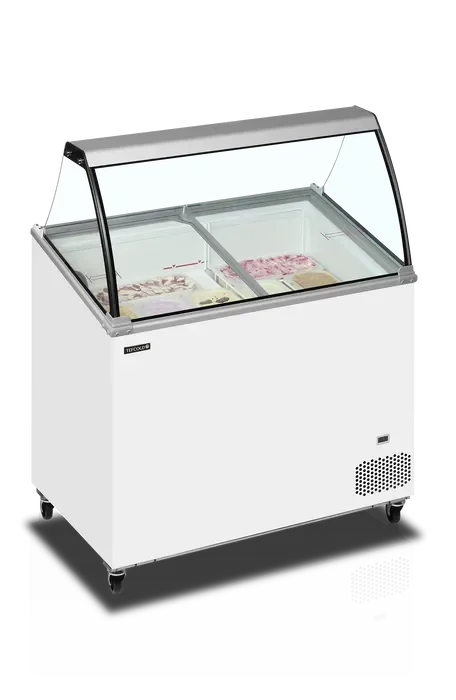 Dernière Chance Vitrine pour glacier couvercles d'angle vitrés coulissants 230 l-14/-24 °c - 1010x615x1295 mm