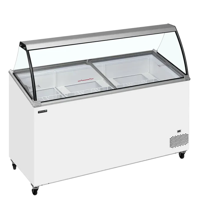 Paiement Sécurisé Vitrine pour glacier couvercles d'angle vitrés coulissants 398 l-14/-24 °c - 1550x615x1295 mm