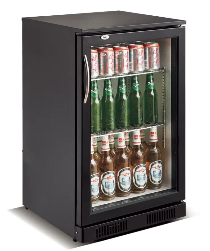 Frigo de bar arrière noir avec 1 porte vitré - 500x500x900 mm Meilleure Vente