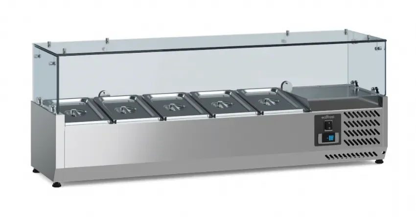 Saladette réfrigérée à poser pour 5 bacs gn1/4 - 1200x335x435 mm Meilleur Choix